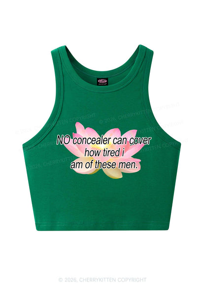 No Concealer Can Cover Men Y2K Crop Tank Top Cherrykitten