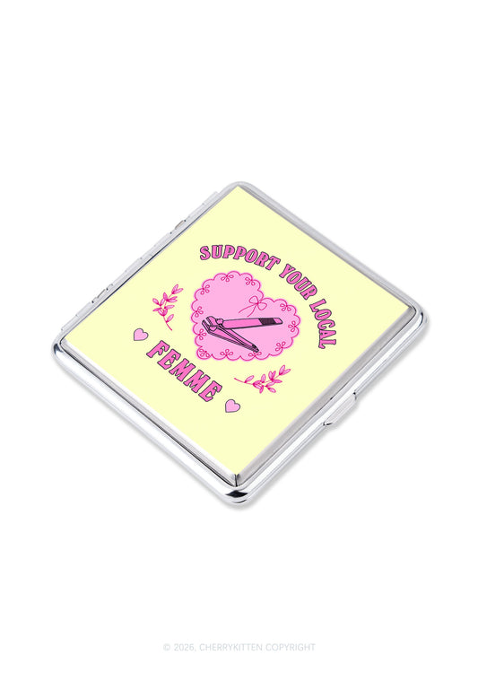 Support Your Local Femme Pride Y2K Cigarette Case Cherrykitten