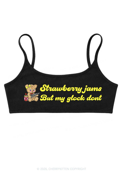 Strawberry Jams Bear Y2K Super Crop Cami Cherrykitten