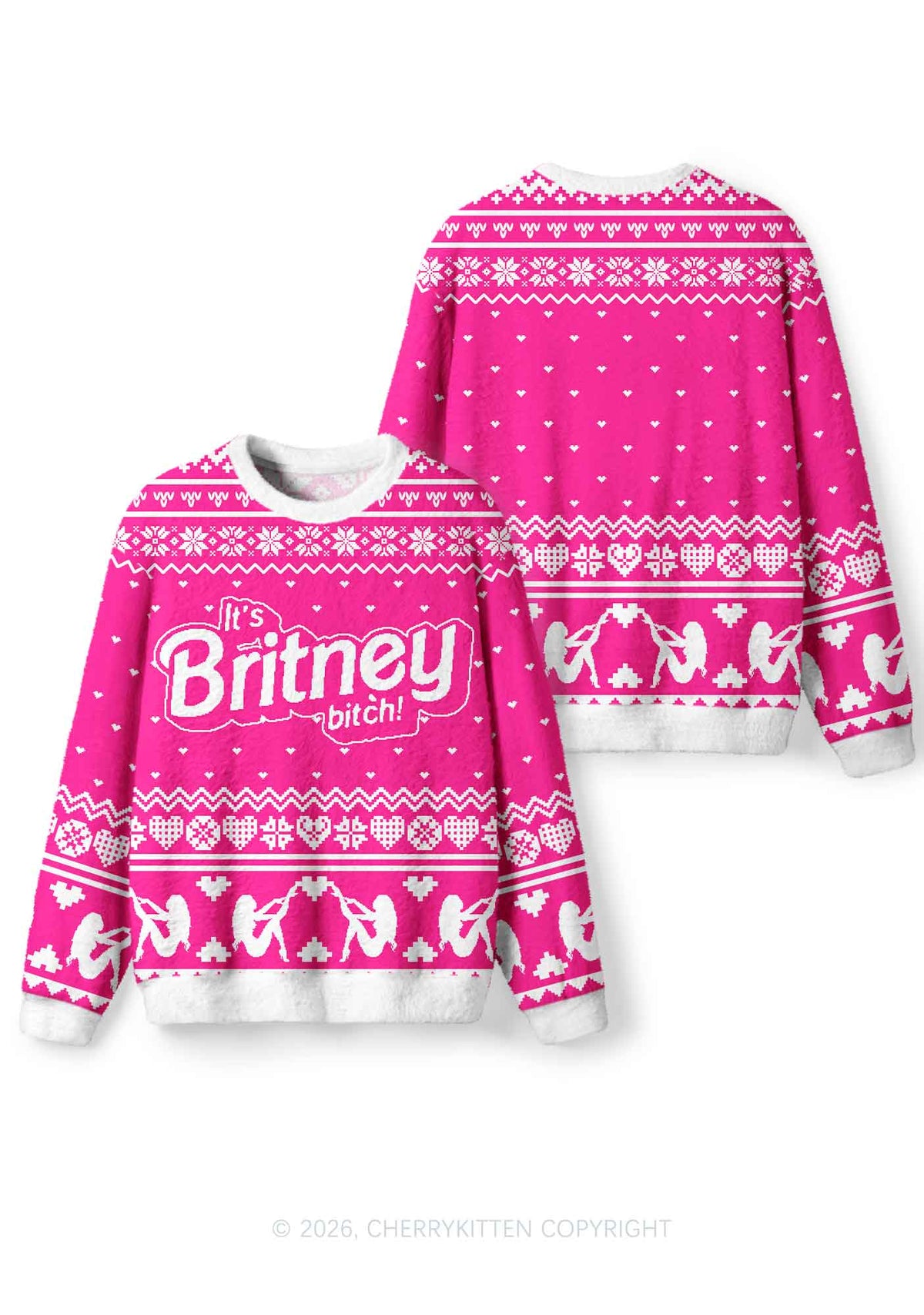 Its Britney Bixch Y2K Christmas Knit Sweatshirt Cherrykitten