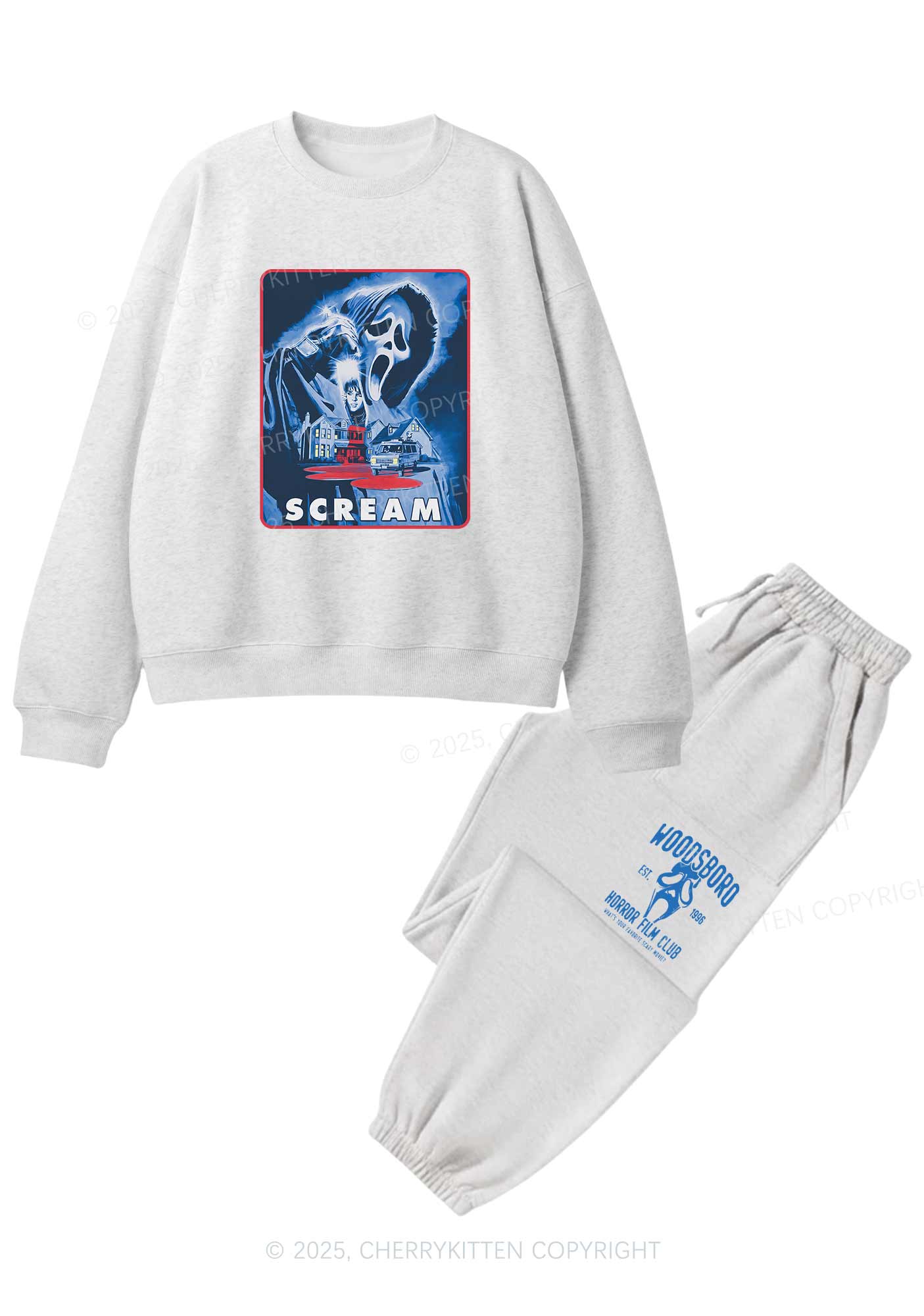 Halloween Scream Y2K Fleece Sweatshirts Set Cherrykitten