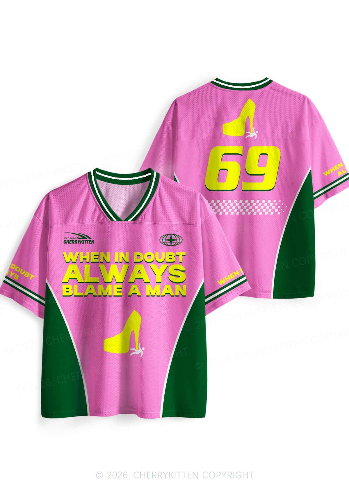 Always Blame A Man Y2K Sport Jersey Shirts Cherrykitten