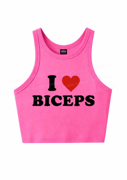 I Love Biceps Y2K Crop Tank Top Cherrykitten