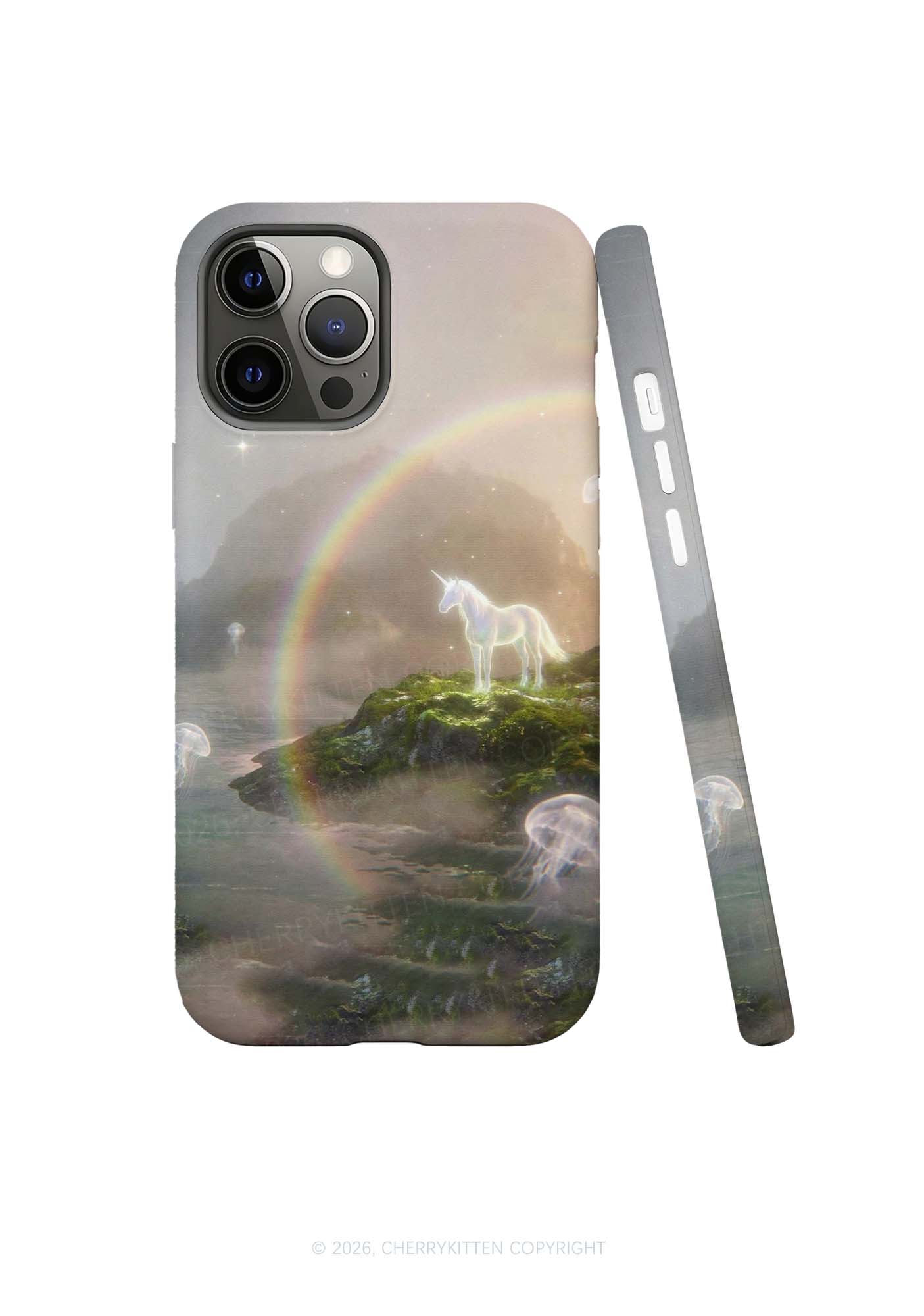 Rainbow Glowing Unicorn Y2K Phone Case Cherrykitten