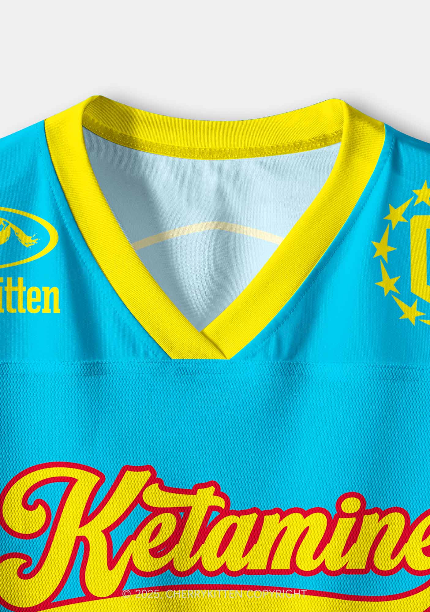 Custom Blue Ketamxxe Y2K Crop Sport Jersey Shirts Cherrykitten