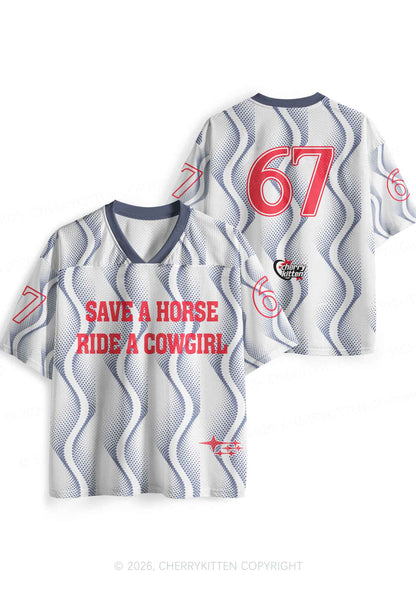 Ride A Cowgirl Blue Wave Pride Y2K Sport Jersey Shirts Cherrykitten