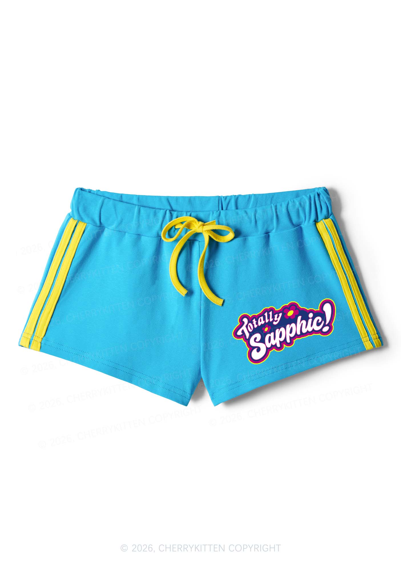 Totally Sapphic Pride Y2K Drawstring Mini Shorts Cherrykitten