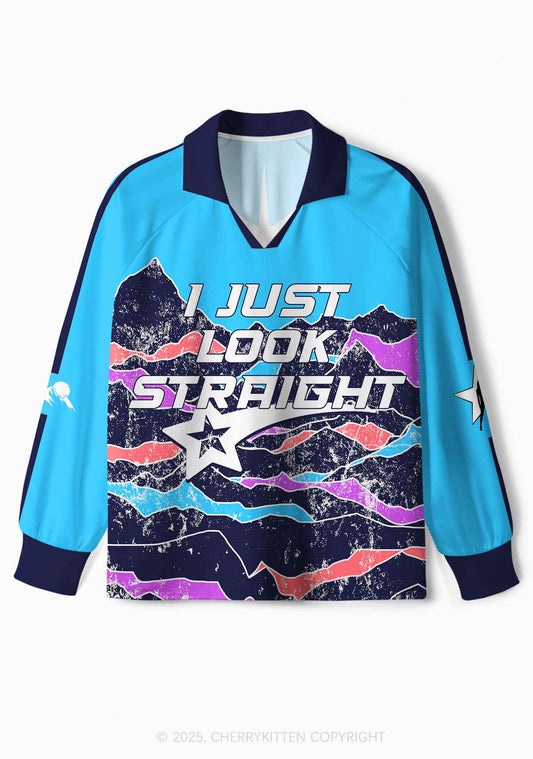 Custom I Just Look Straight Pride Y2K Sport Long Sleeve Jersey Shirts Cherrykitten