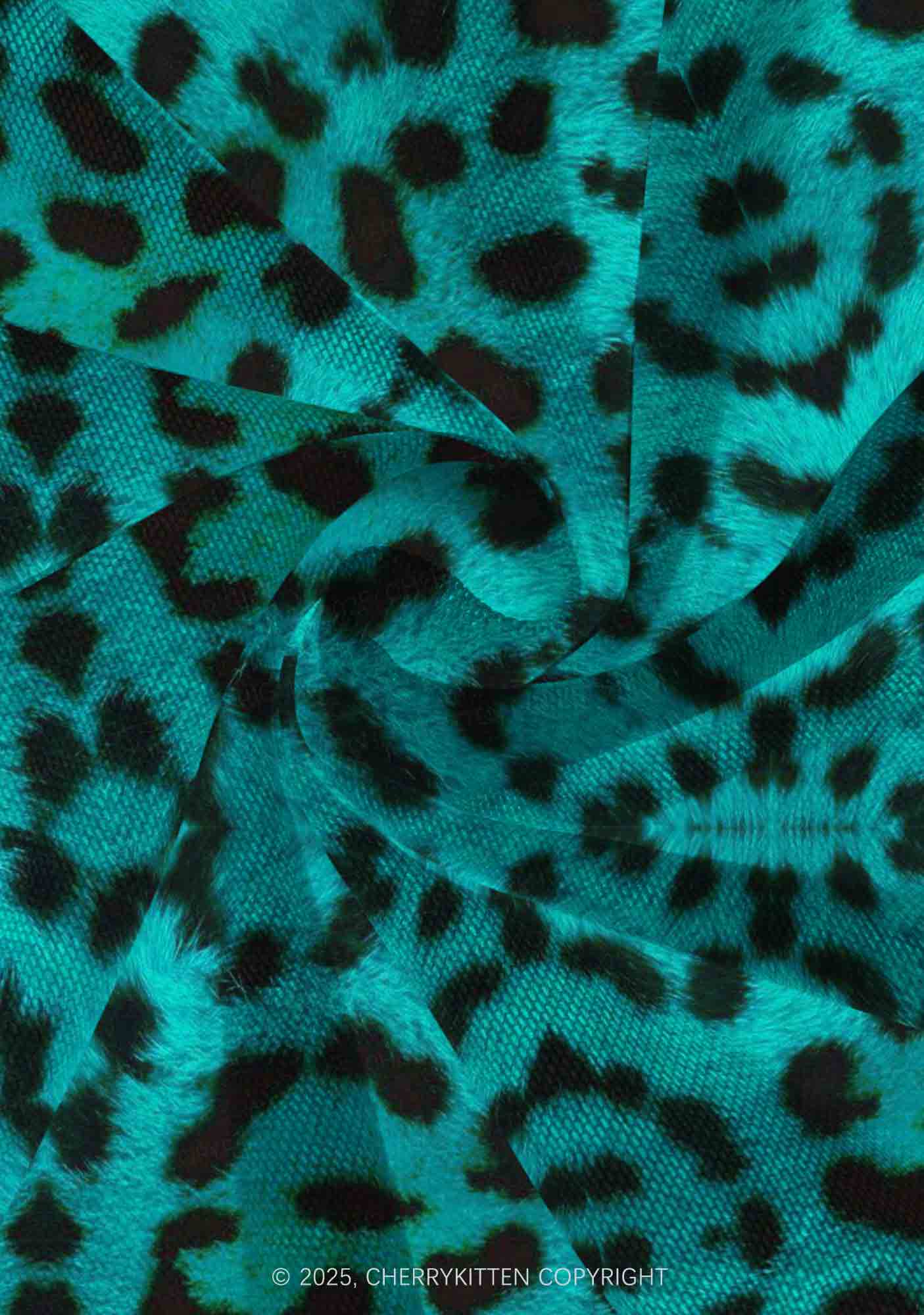 Green Leopard Y2K Print Mini Layered Skirt Cherrykitten