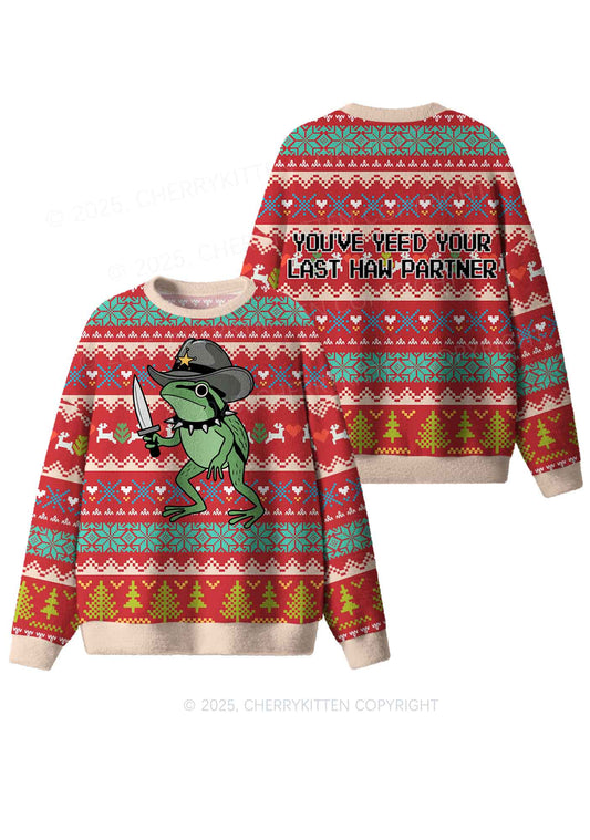Your Last Haw Partner Y2K Christmas Knit Sweatshirt Cherrykitten