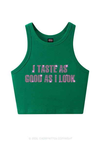 Rhinestone Taste Good Y2K Crop Tank Top Cherrykitten