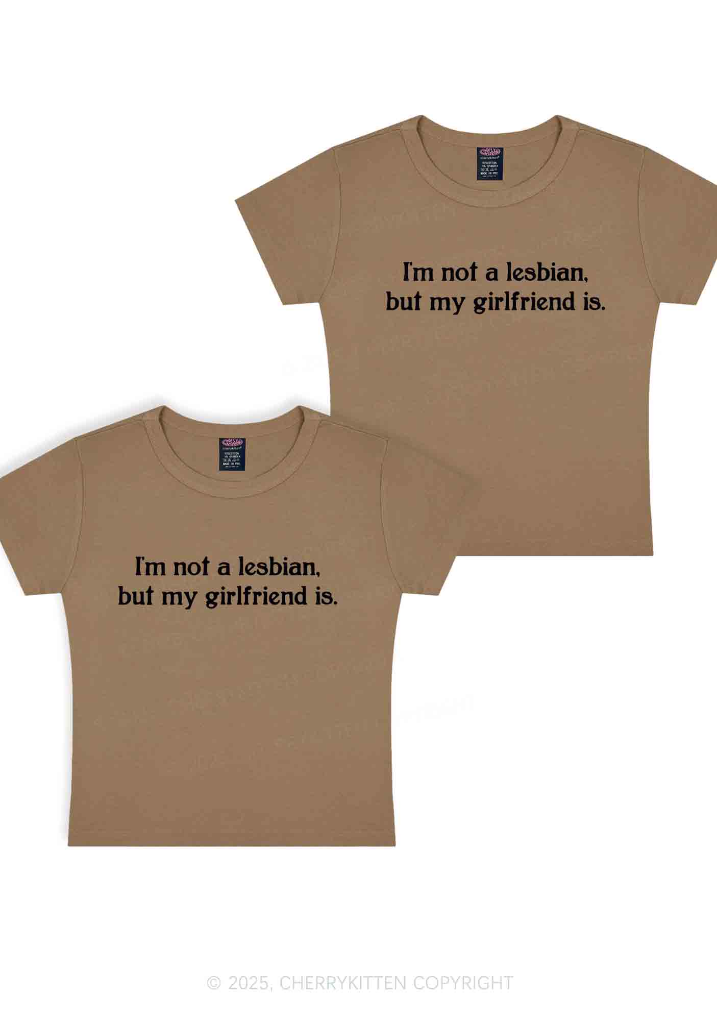 My GF Is Lesbian Y2K Valentine's Day Baby Tee Cherrykitten