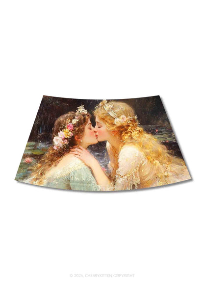 Romantic Kissing Girls Pride Y2K Print Mini Skirt Cherrykitten