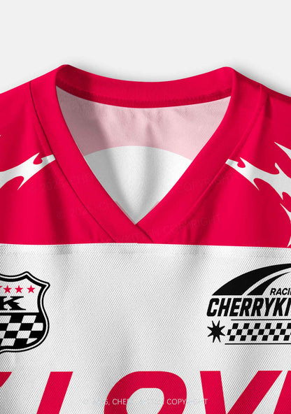 I Love Girls Who Eat Girls Pride Y2K Crop Sport Jersey Shirts Cherrykitten