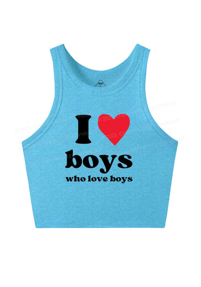 I Love Boys Pride Y2K Crop Tank Top Cherrykitten