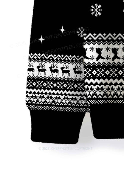 I Rode Faces Y2K Christmas Knit Sweatshirt Cherrykitten