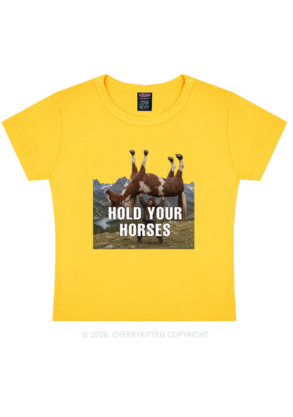 Man Hold Your Horses Y2K Baby Tee Cherrykitten