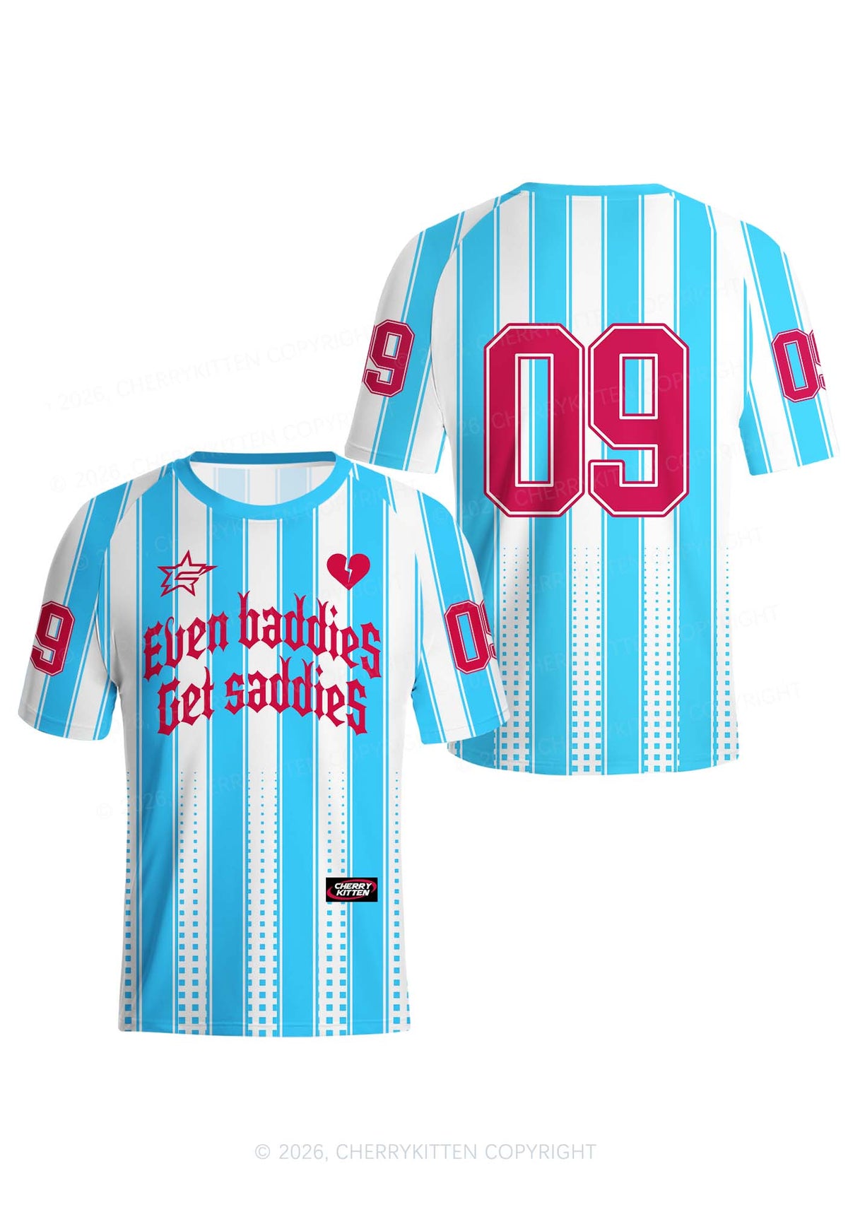 Even Baddies Get Saddies Y2K Football Jersey Shirts Cherrykitten