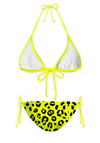Neon Leopard Y2K Print Bikini Set Cherrykitten