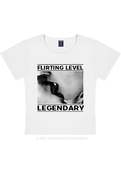 Flirting Level Y2K Baby Tee Cherrykitten