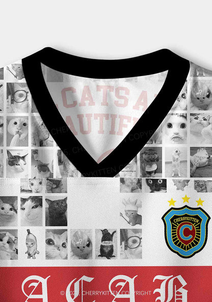 Custom ACAB Cats Y2K Crop Sport Jersey Shirts Cherrykitten