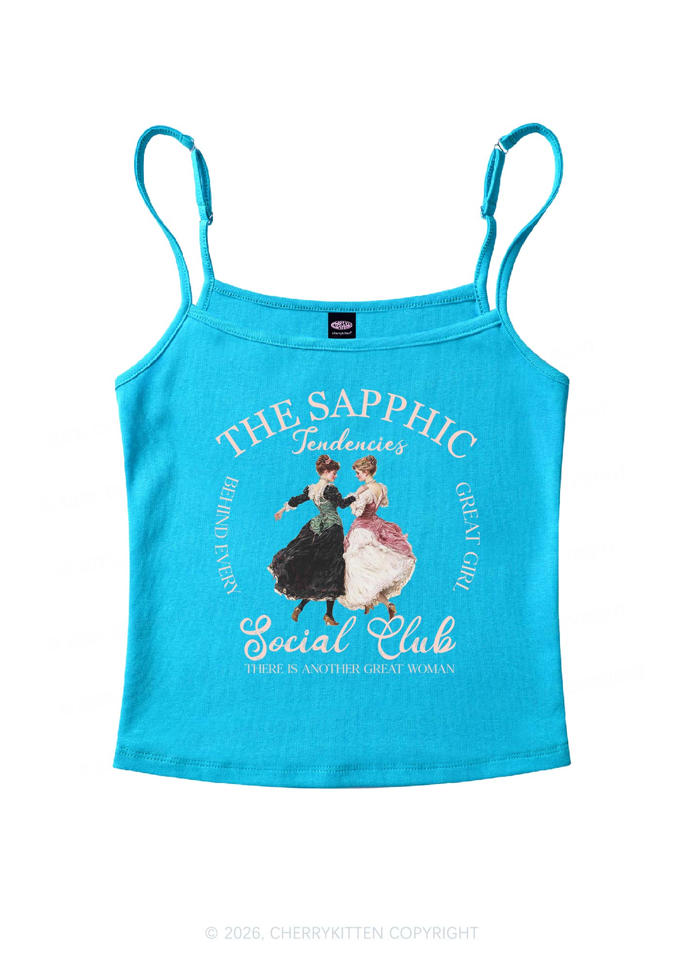 The Sapphic Pride Y2K Spaghetti Strap Cami Cherrykitten