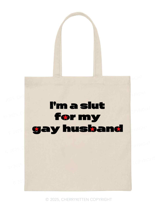 Slxt For Gay Husband Pride Y2K Canvas Tote Bag Cherrykitten