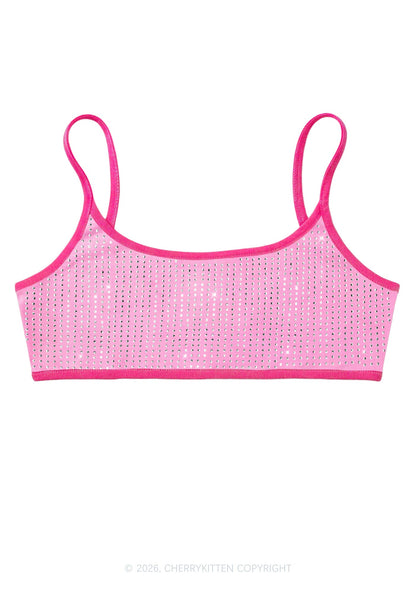 Full Rhinestone Y2K Super Crop Cami Cherrykitten