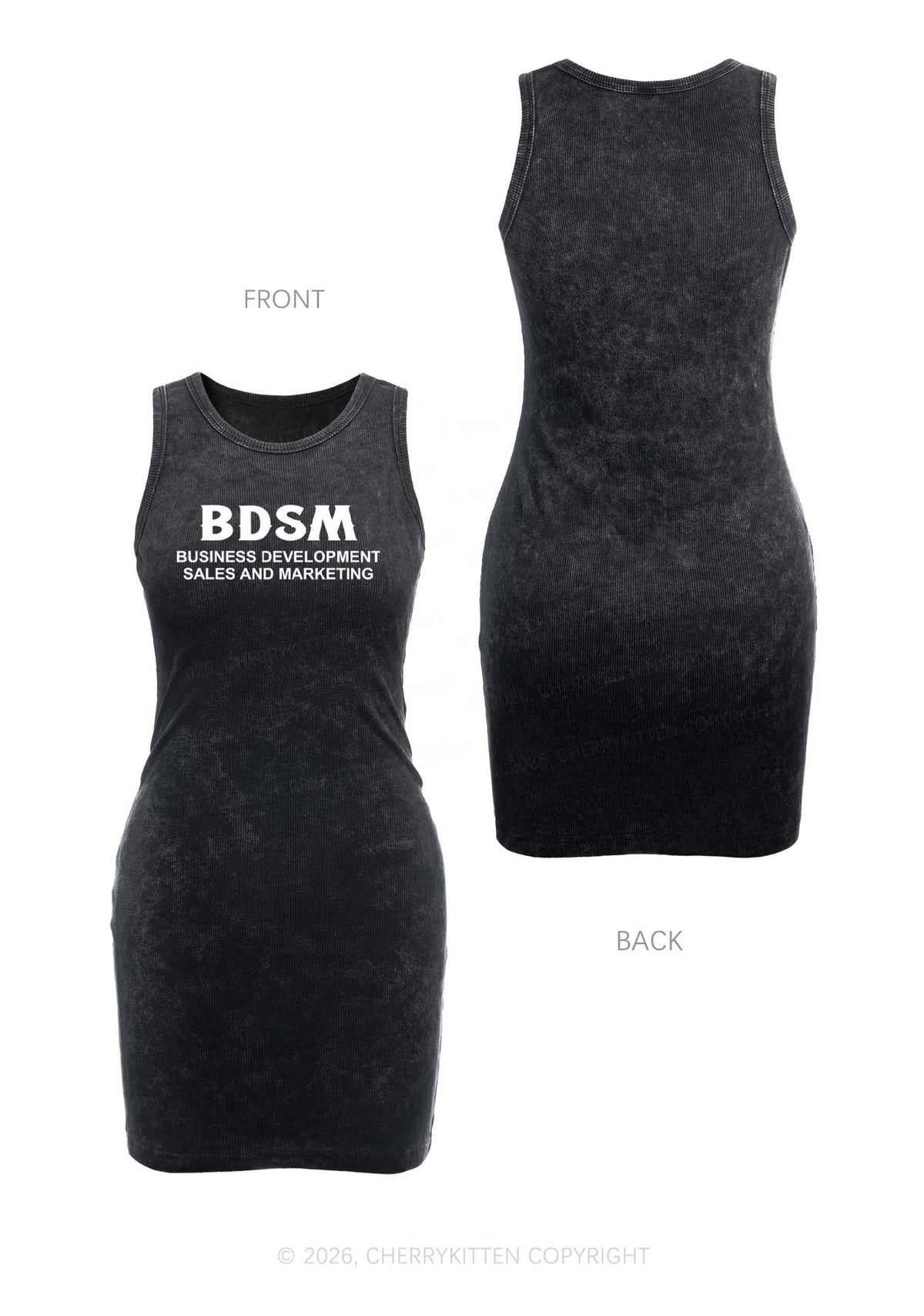 Business Development Y2K Washed Tank Dress Cherrykitten