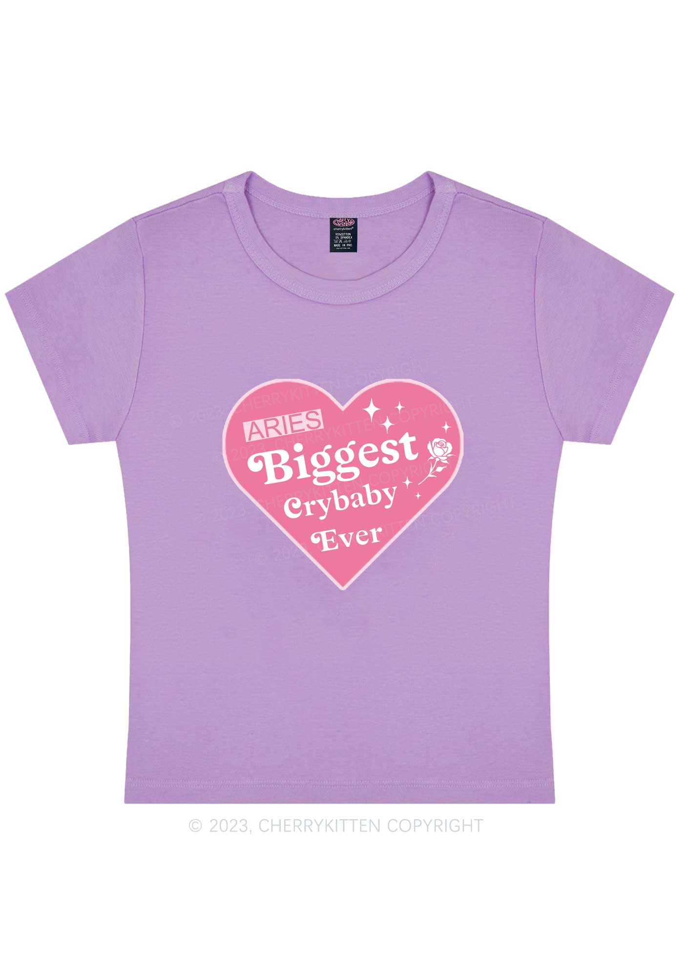Curvy Aries Biggest Crybaby Ever Y2K Baby Tee Cherrykitten