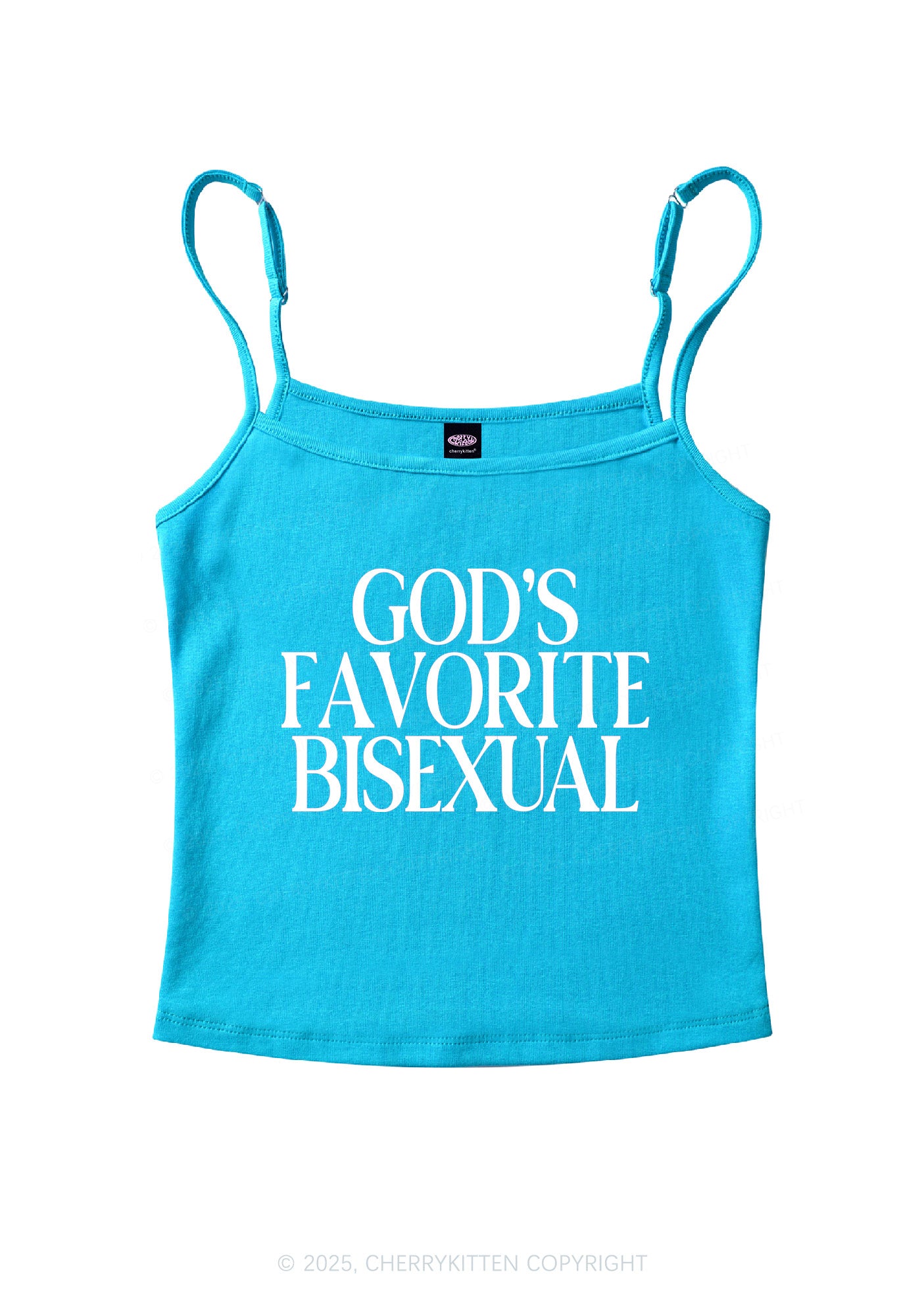Gods Favorite Bisexual Pride Y2K Spaghetti Strap Cami Cherrykitten
