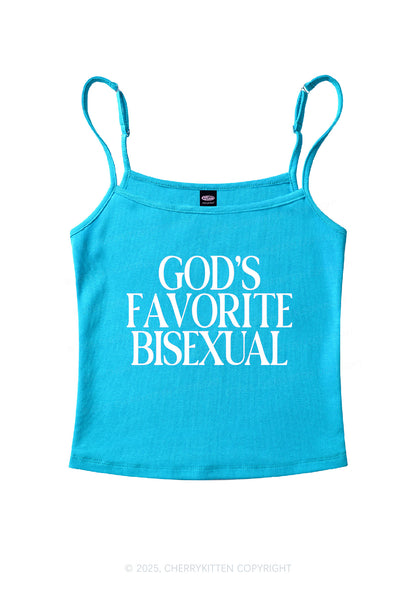 Gods Favorite Bisexual Pride Y2K Spaghetti Strap Cami Cherrykitten