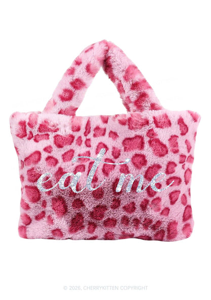 Glitter Eat Me Y2K Plush Leopard Handbag Cherrykitten