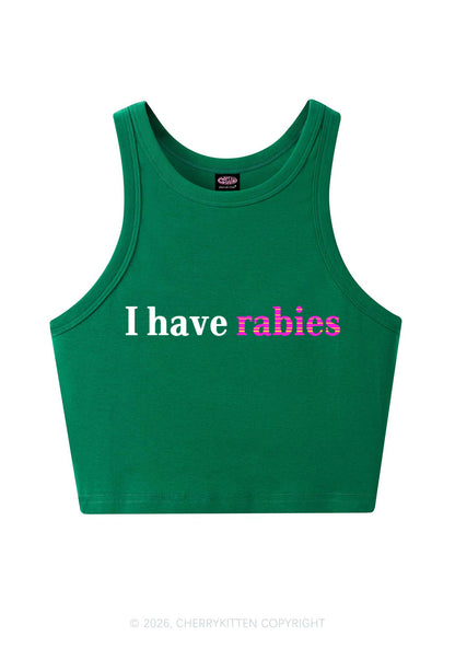 I Have Rabies Y2K Crop Tank Top Cherrykitten