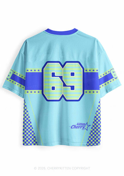 Blue Girl Kisser Pride Y2K Sport Jersey Shirts Cherrykitten