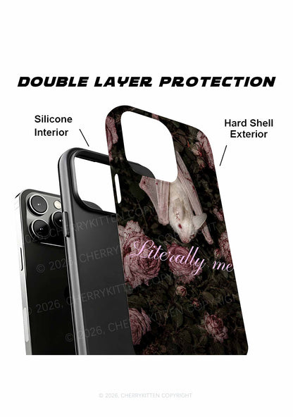 Halloween Literally Me White Bat Y2K Phone Case Cherrykitten