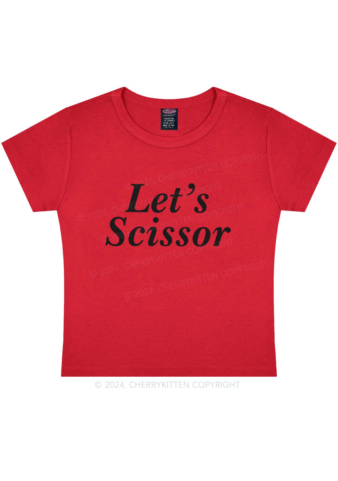 Lets Scissor Y2K Baby Tee Cherrykitten