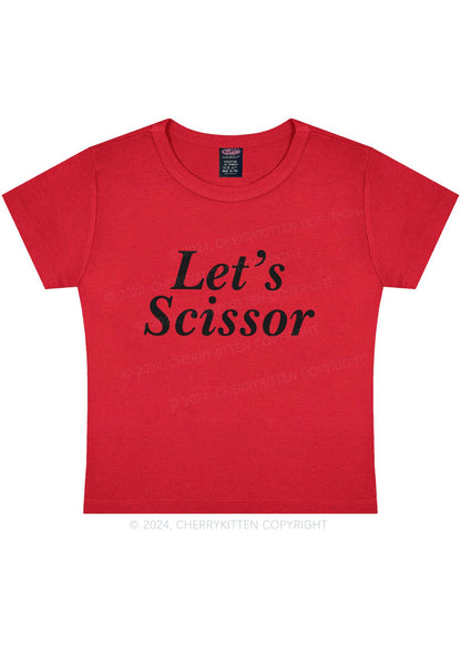 Lets Scissor Y2K Baby Tee Cherrykitten