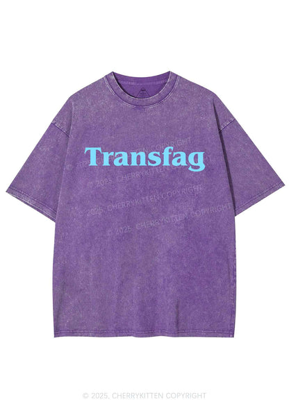 Transfag Y2K Shirts Washed Tee Cherrykitten
