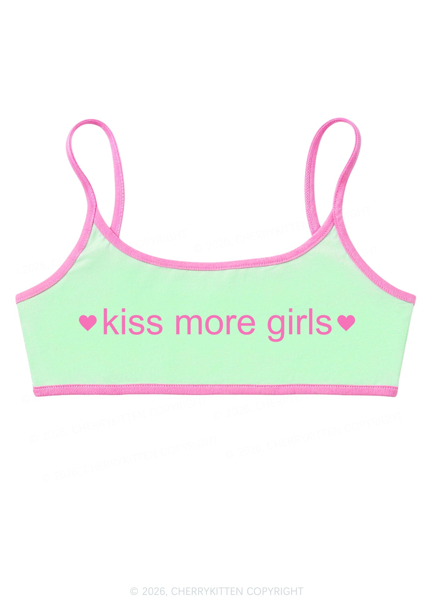Kiss More Girls Pride Y2K Super Crop Cami Cherrykitten