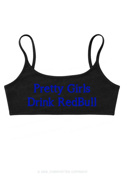 Pretty Girls Drink Red Y2K Super Crop Cami Cherrykitten