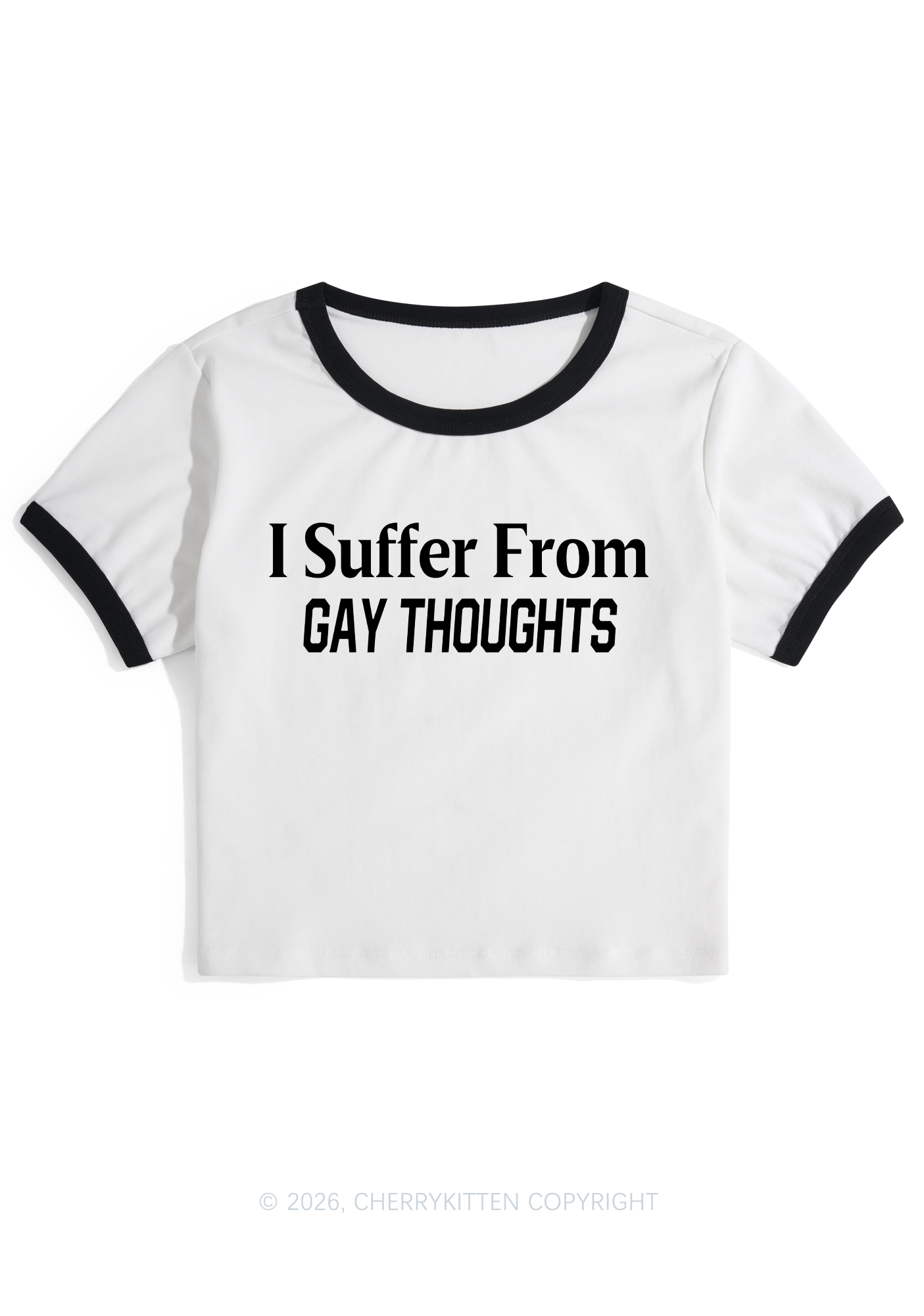 Suffer From Gay Thoughts Pride Y2K Ringer Tee Cherrykitten