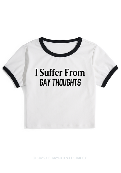 Suffer From Gay Thoughts Pride Y2K Ringer Tee Cherrykitten