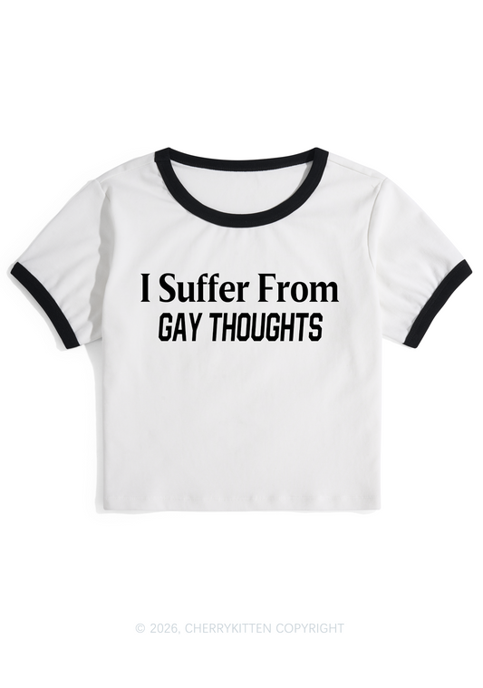 Suffer From Gay Thoughts Pride Y2K Ringer Tee Cherrykitten