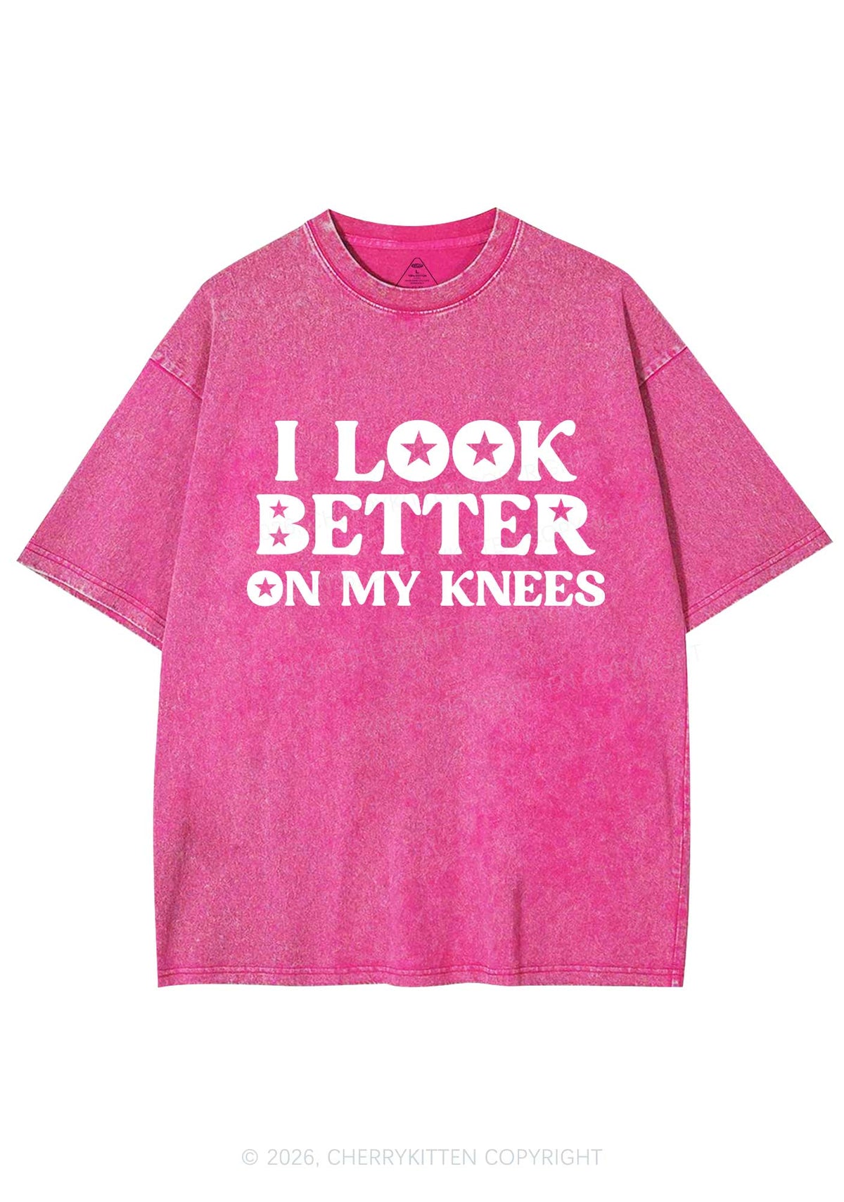 I Look Better On My Knees Y2K Shirts Washed Tee Cherrykitten