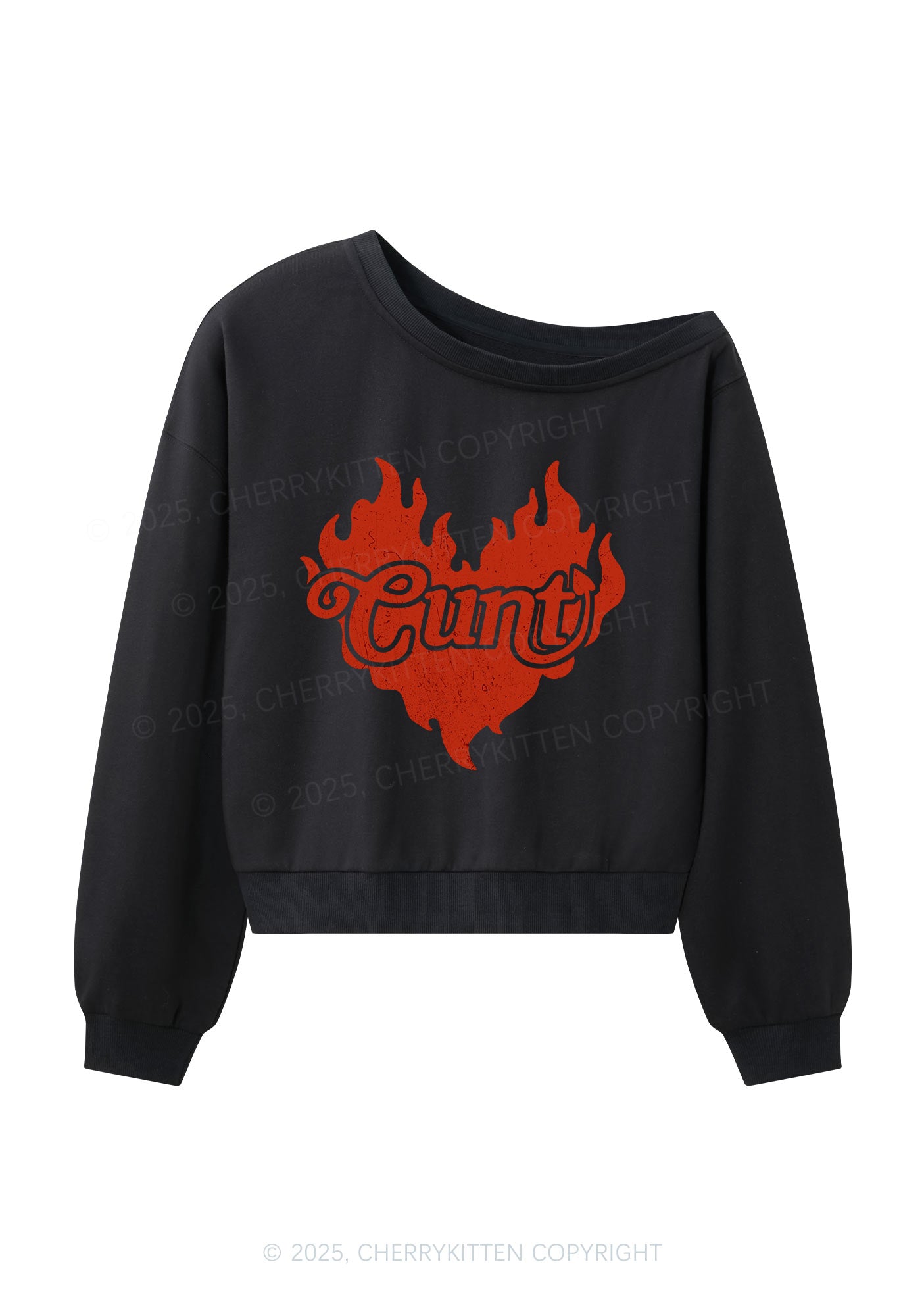 Cxxt Devil Y2K Off Shoulder Sweatshirts Cherrykitten