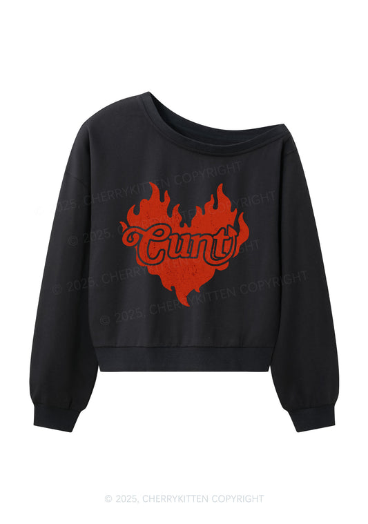 Cxxt Devil Y2K Off Shoulder Sweatshirts Cherrykitten