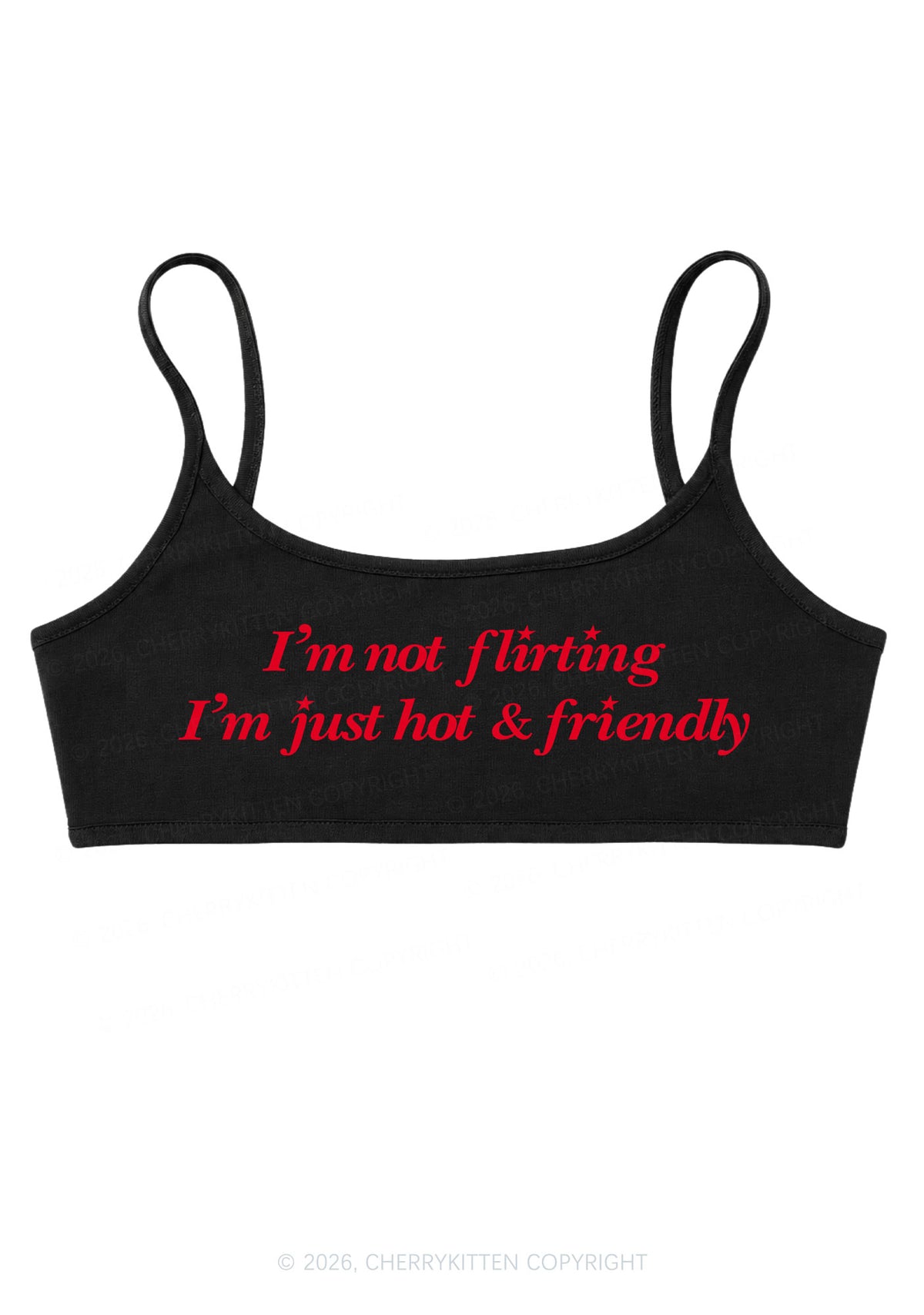 Just Hot And Friendly Y2K Super Crop Cami Cherrykitten