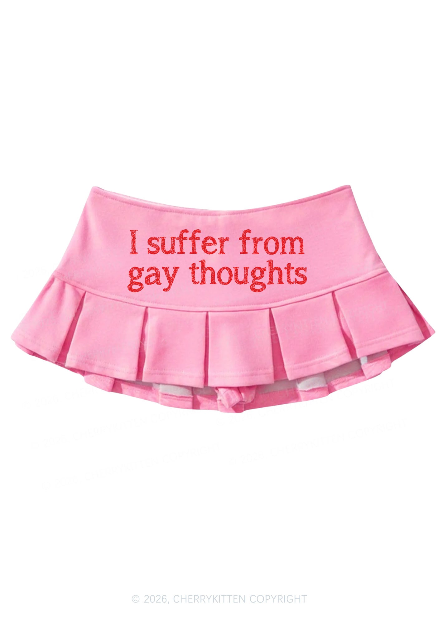 Suffer From Gay Thoughts Pride Y2K Mini Pleated Skirts Cherrykitten