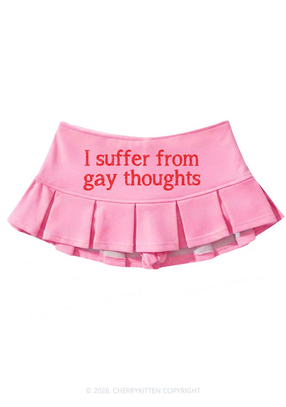 Suffer From Gay Thoughts Pride Y2K Mini Pleated Skirts Cherrykitten